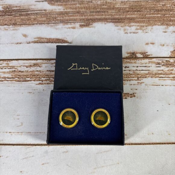 1999 GRAY DAVIS CA. GUBERNATORIAL INAUGURATION CUFF LINK SET ("SIGNED" IN BACK) - Picture 1 of 4